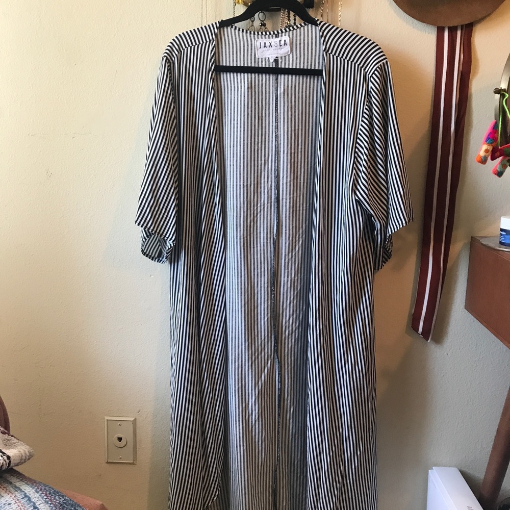 Black and White striped kimono